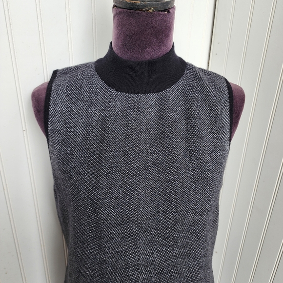 Express Grey Black Knit Mock Neck Sleeveless Sheath Dress Women's Size XLarge XL - Picture 3 of 14